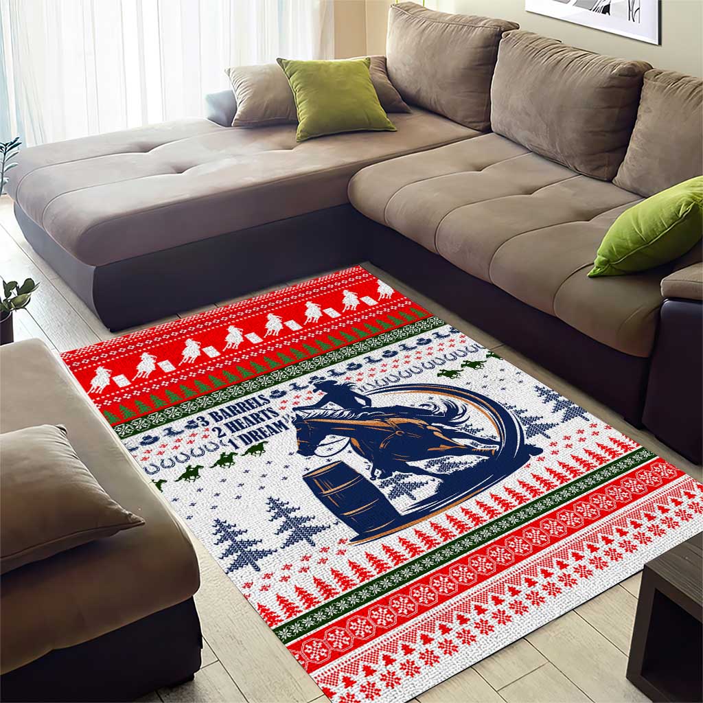 Barrel Racing Christmas Area Rug Xmas Holiday Patterns - Wonder Print Shop