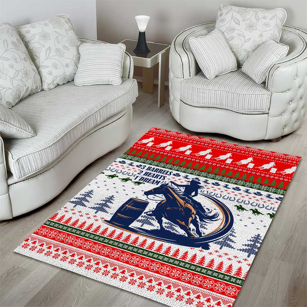 Barrel Racing Christmas Area Rug Xmas Holiday Patterns - Wonder Print Shop