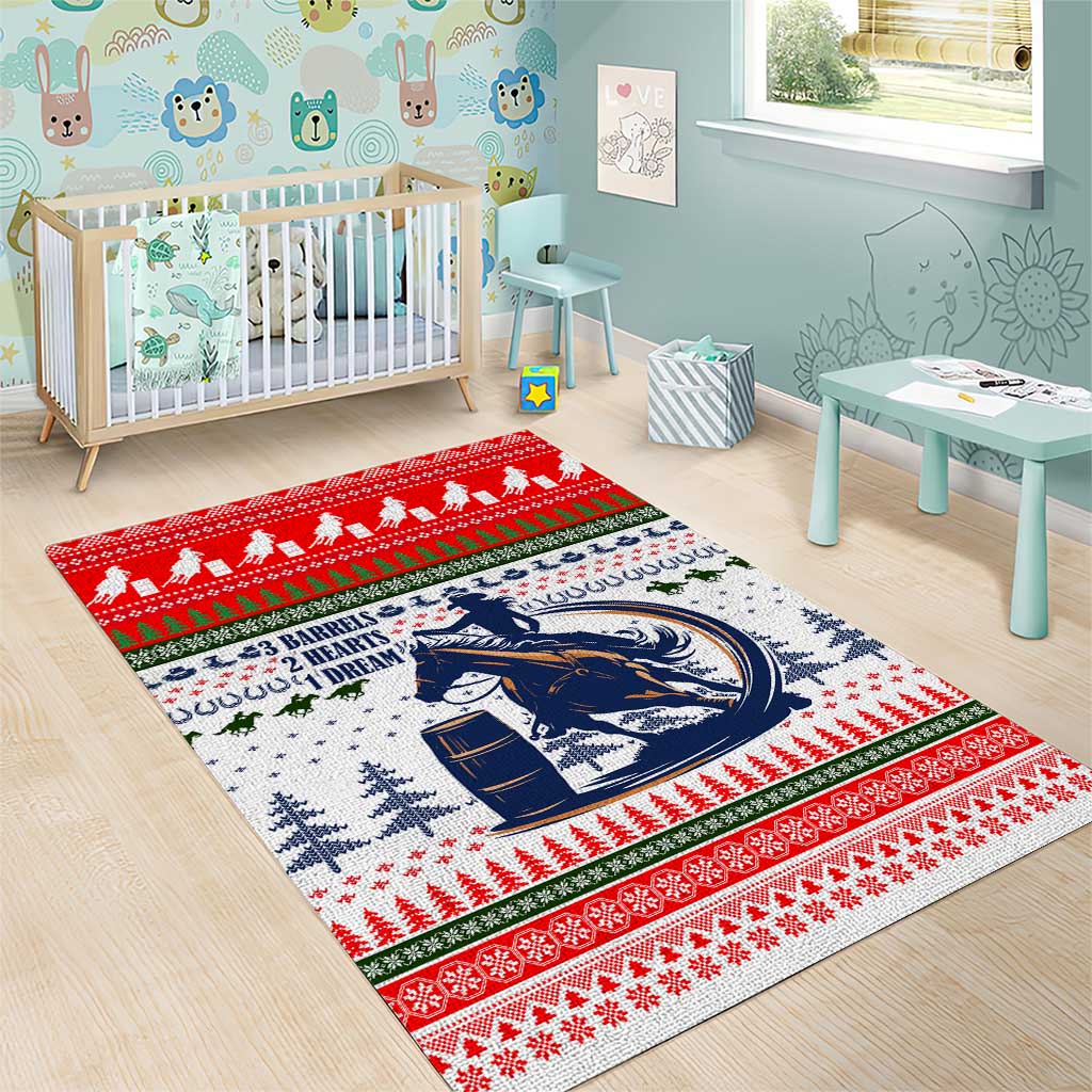 Barrel Racing Christmas Area Rug Xmas Holiday Patterns - Wonder Print Shop