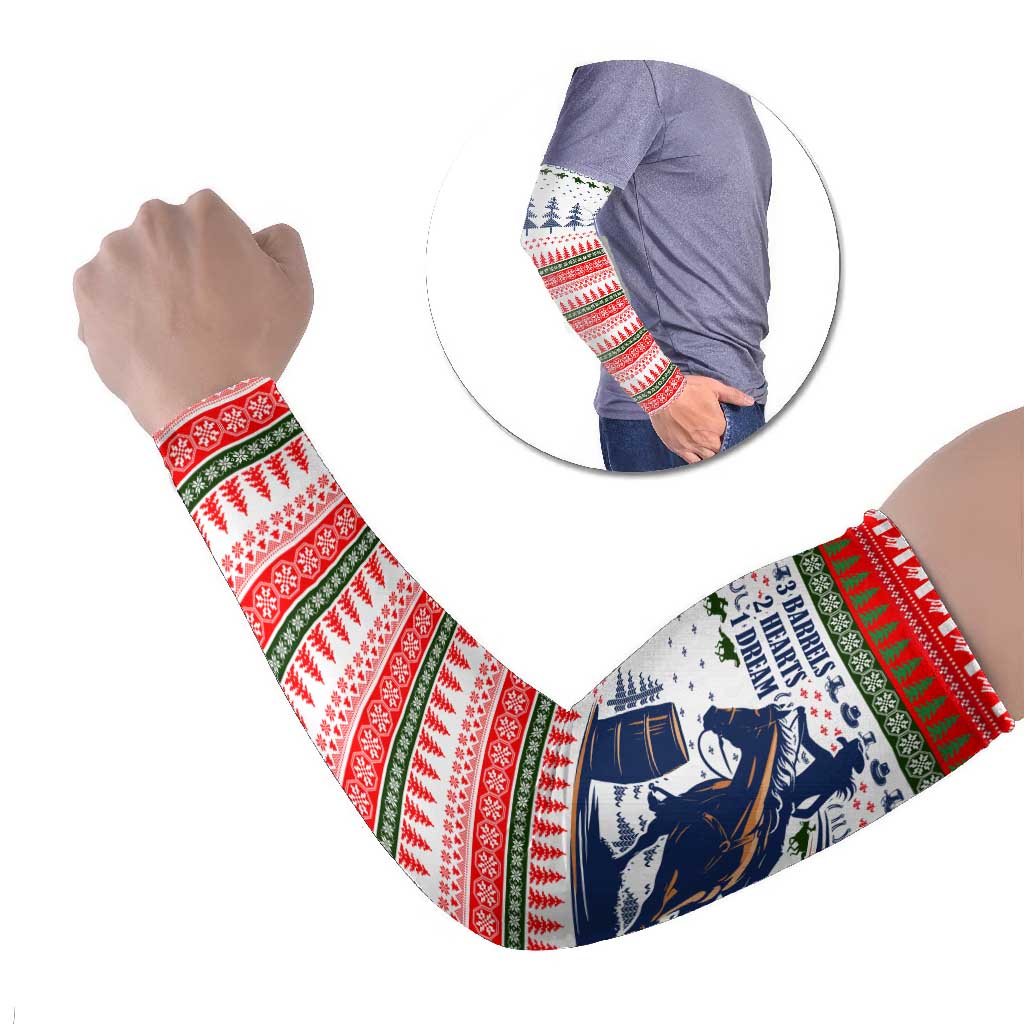 Barrel Racing Christmas Arm Sleeves Xmas Holiday Patterns - Wonder Print Shop