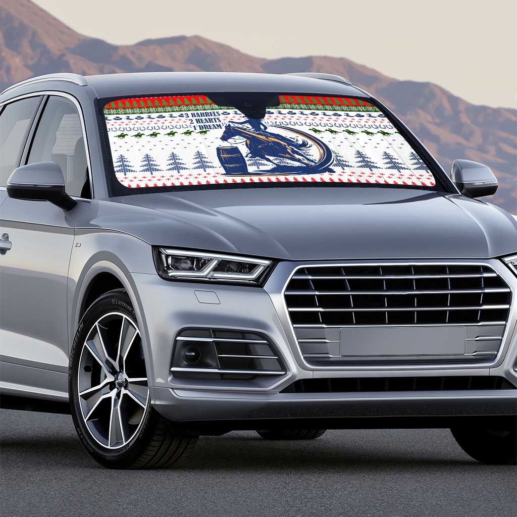Barrel Racing Christmas Auto Sun Shade Xmas Holiday Patterns - Wonder Print Shop