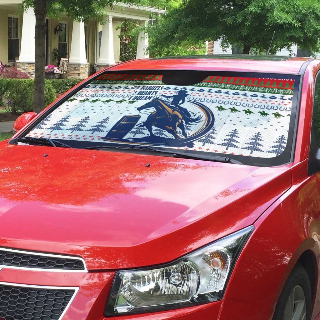 Barrel Racing Christmas Auto Sun Shade Xmas Holiday Patterns - Wonder Print Shop