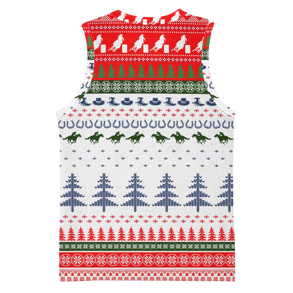 Barrel Racing Christmas Basketball Jersey Xmas Holiday Patterns - Wonder Print Shop