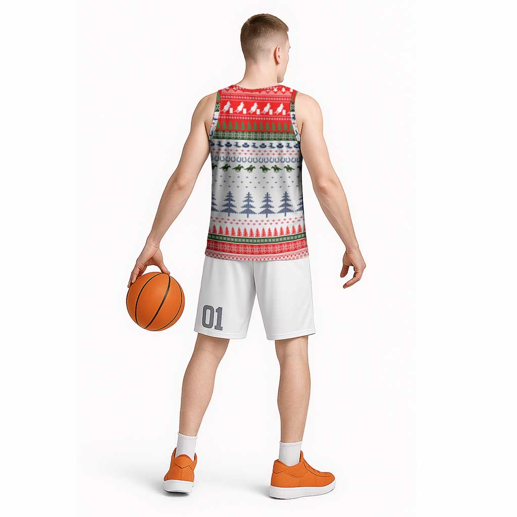 Barrel Racing Christmas Basketball Jersey Xmas Holiday Patterns - Wonder Print Shop