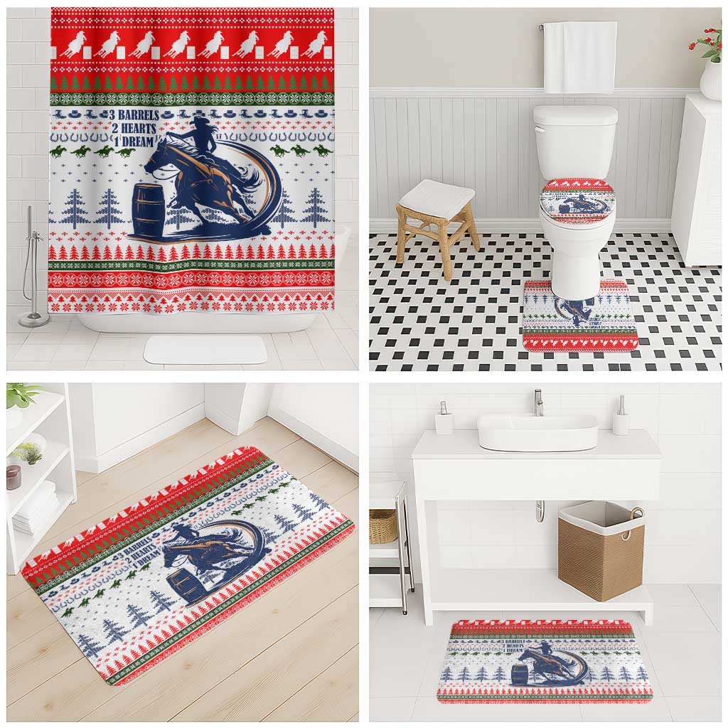 Barrel Racing Christmas Bathroom Set Xmas Holiday Patterns - Wonder Print Shop