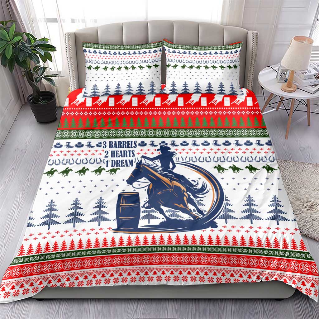 Barrel Racing Christmas Bedding Set Xmas Holiday Patterns - Wonder Print Shop
