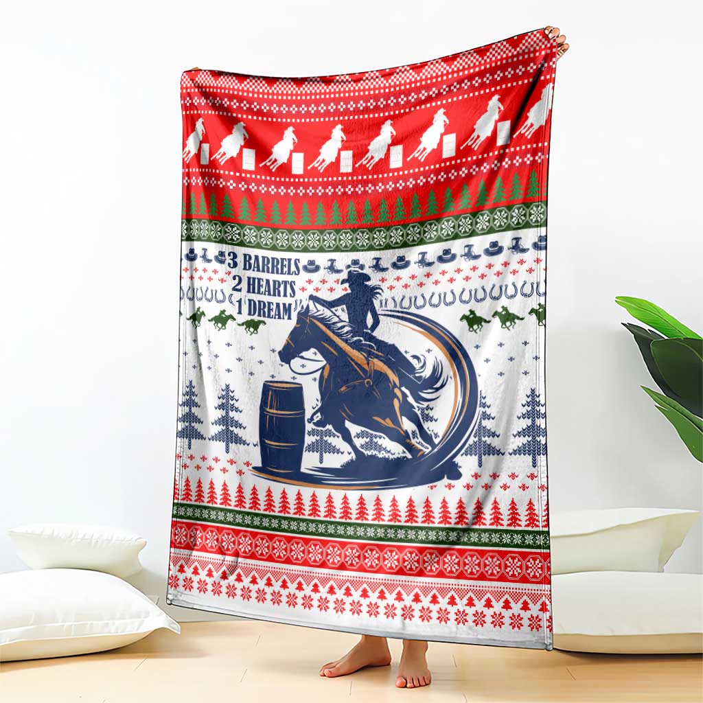 Barrel Racing Christmas Blanket Xmas Holiday Patterns - Wonder Print Shop