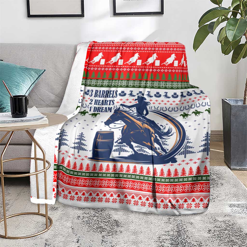 Barrel Racing Christmas Blanket Xmas Holiday Patterns - Wonder Print Shop