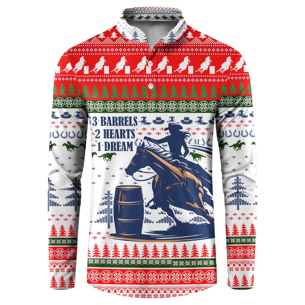 Barrel Racing Christmas Button Sweatshirt Xmas Holiday Patterns - Wonder Print Shop