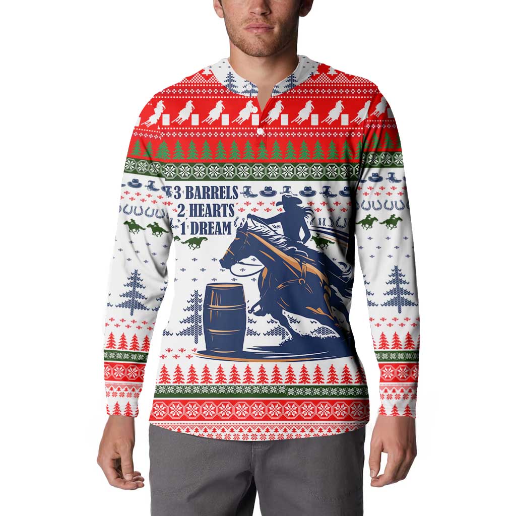 Barrel Racing Christmas Button Sweatshirt Xmas Holiday Patterns - Wonder Print Shop