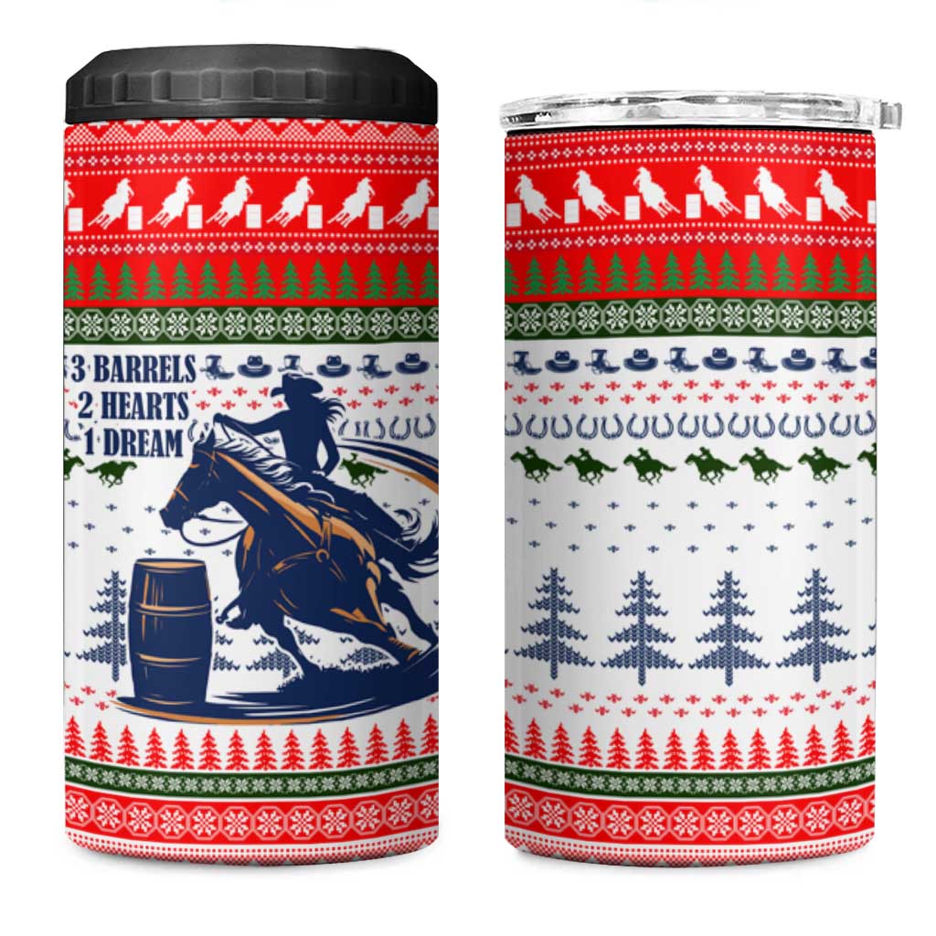 Barrel Racing Christmas 4 in 1 Can Cooler Tumbler Xmas Holiday Patterns - Wonder Print Shop