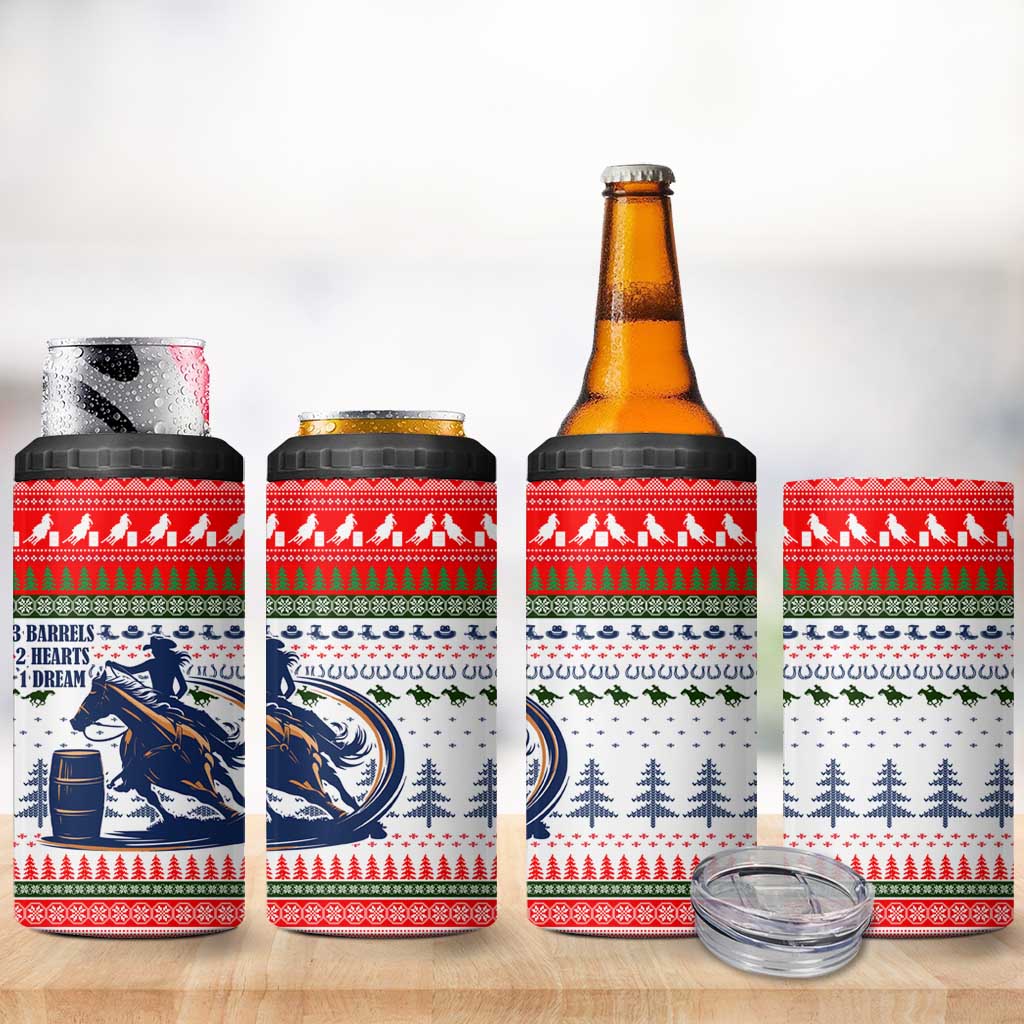 Barrel Racing Christmas 4 in 1 Can Cooler Tumbler Xmas Holiday Patterns - Wonder Print Shop