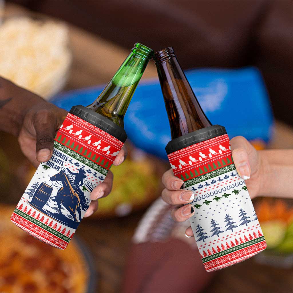 Barrel Racing Christmas 4 in 1 Can Cooler Tumbler Xmas Holiday Patterns - Wonder Print Shop