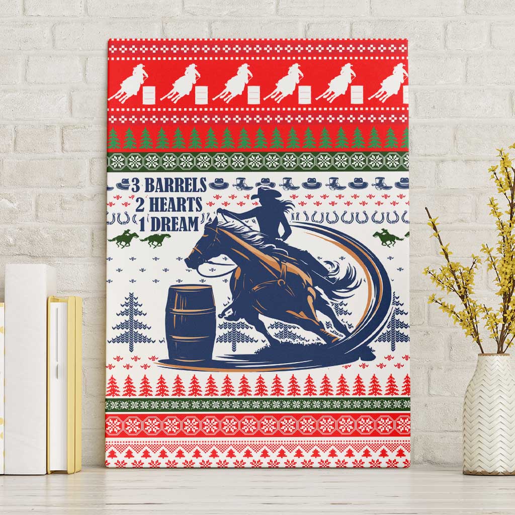 Barrel Racing Christmas Canvas Wall Art Xmas Holiday Patterns - Wonder Print Shop