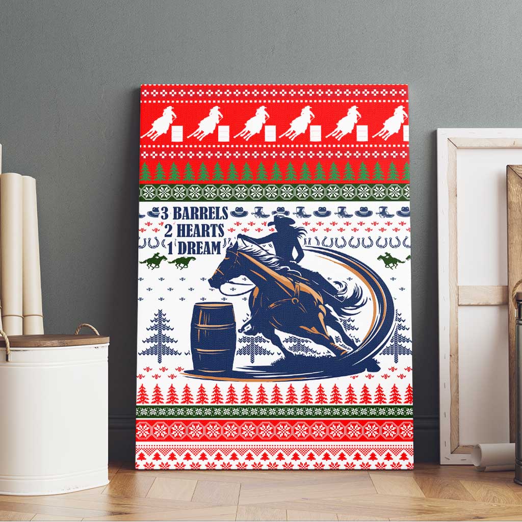 Barrel Racing Christmas Canvas Wall Art Xmas Holiday Patterns - Wonder Print Shop