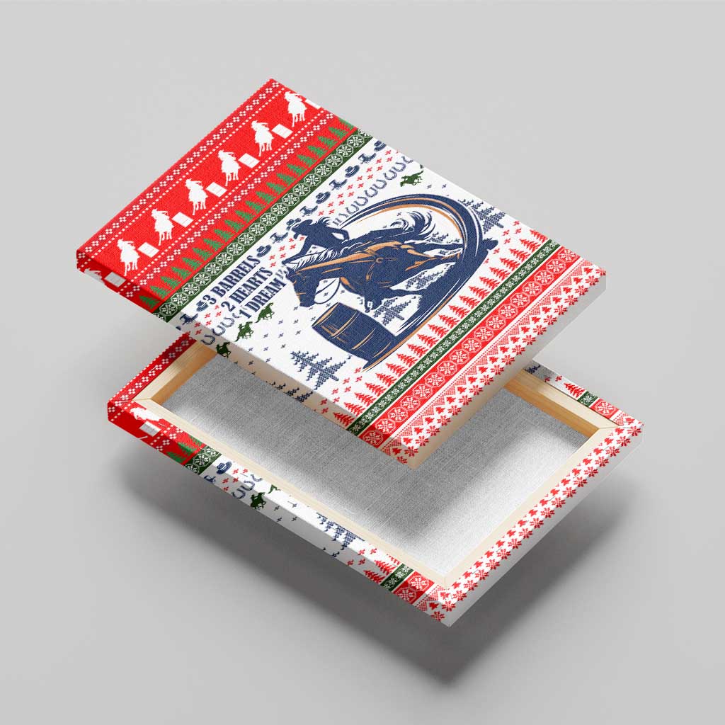 Barrel Racing Christmas Canvas Wall Art Xmas Holiday Patterns - Wonder Print Shop