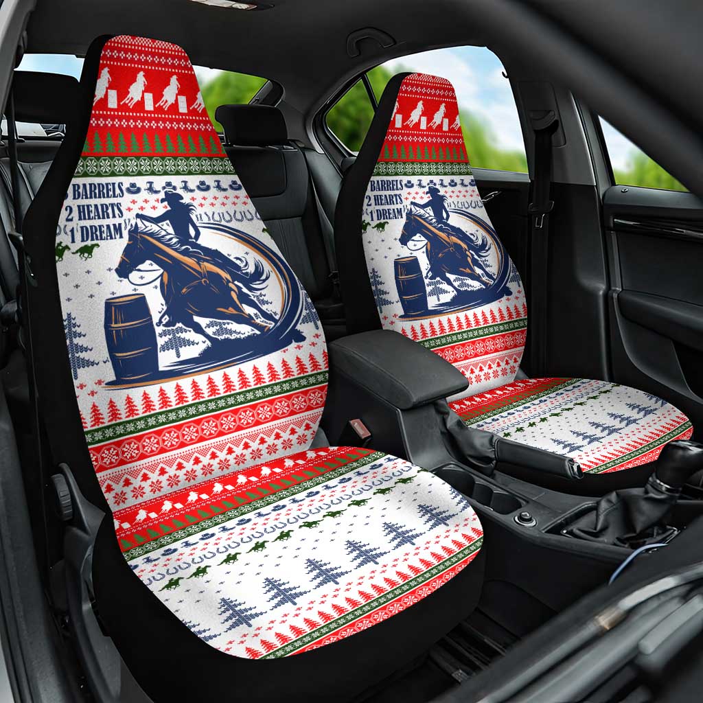 Barrel Racing Christmas Car Seat Cover Xmas Holiday Patterns - Wonder Print Shop