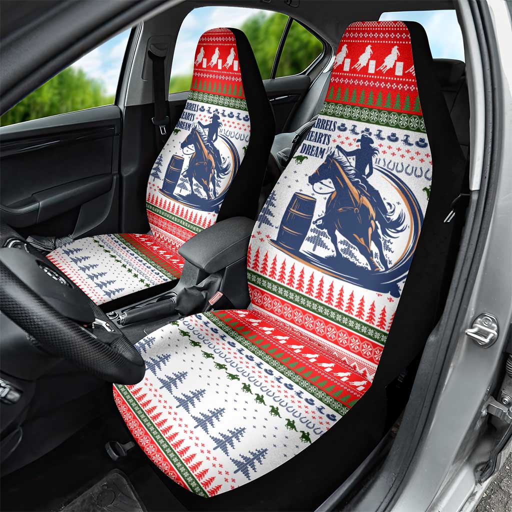 Barrel Racing Christmas Car Seat Cover Xmas Holiday Patterns - Wonder Print Shop