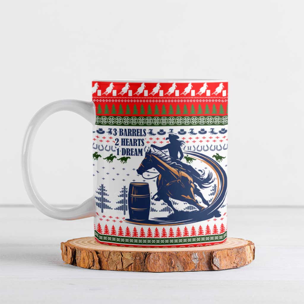 Barrel Racing Christmas Ceramic Mug Xmas Holiday Patterns - Wonder Print Shop