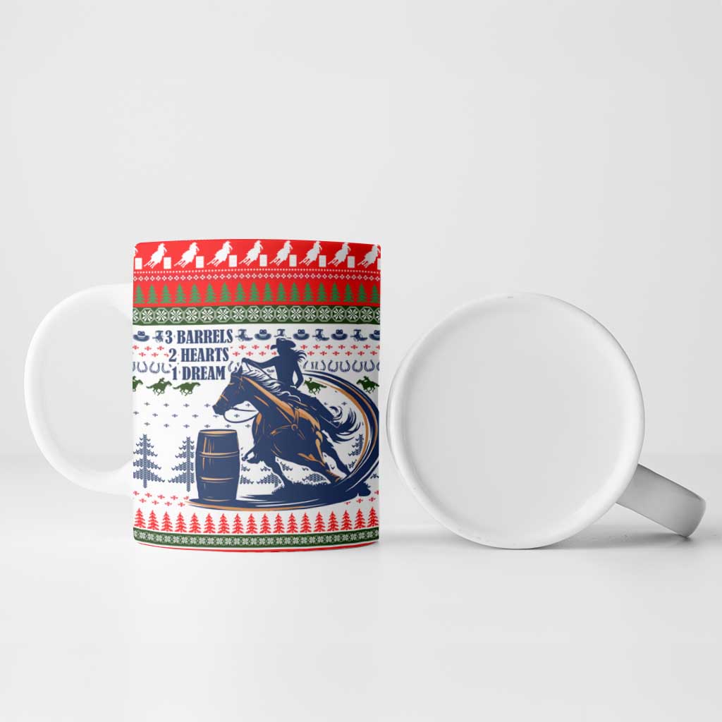 Barrel Racing Christmas Ceramic Mug Xmas Holiday Patterns - Wonder Print Shop