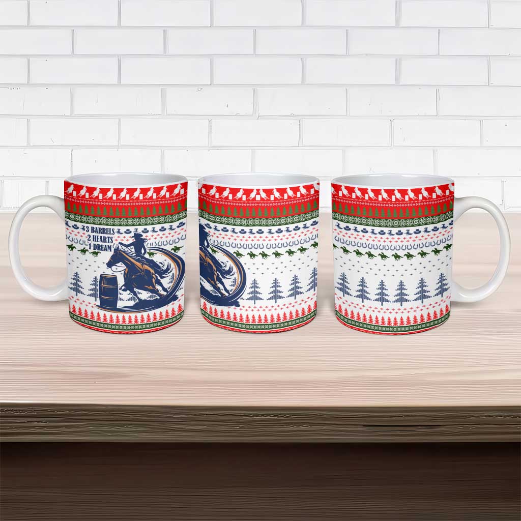 Barrel Racing Christmas Ceramic Mug Xmas Holiday Patterns - Wonder Print Shop