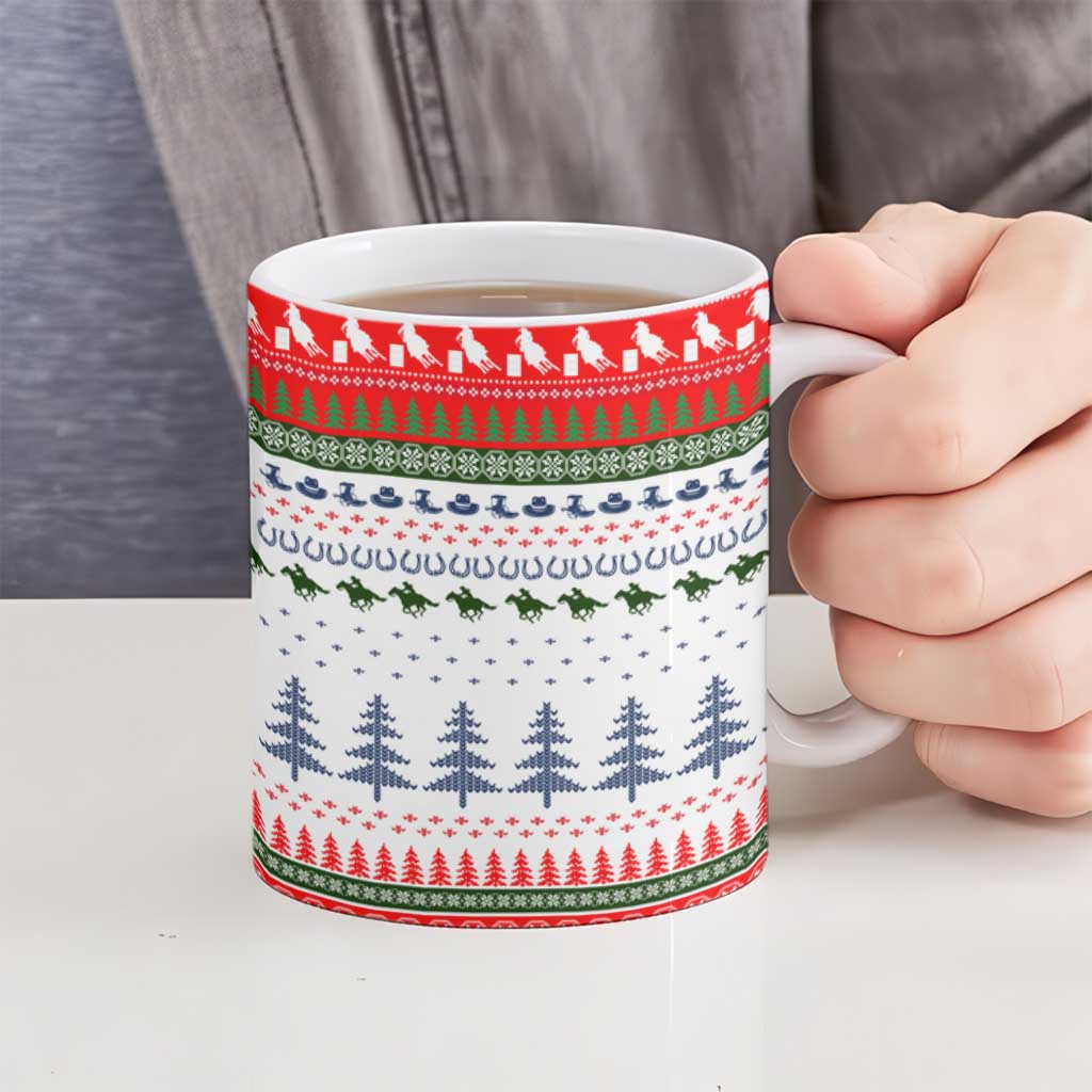 Barrel Racing Christmas Ceramic Mug Xmas Holiday Patterns - Wonder Print Shop