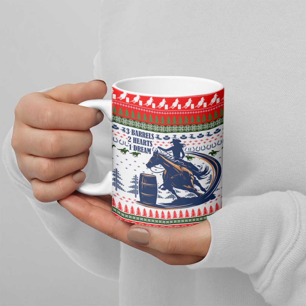 Barrel Racing Christmas Ceramic Mug Xmas Holiday Patterns - Wonder Print Shop