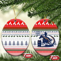 Barrel Racing Christmas Ceramic Ornament Xmas Holiday Patterns - Wonder Print Shop