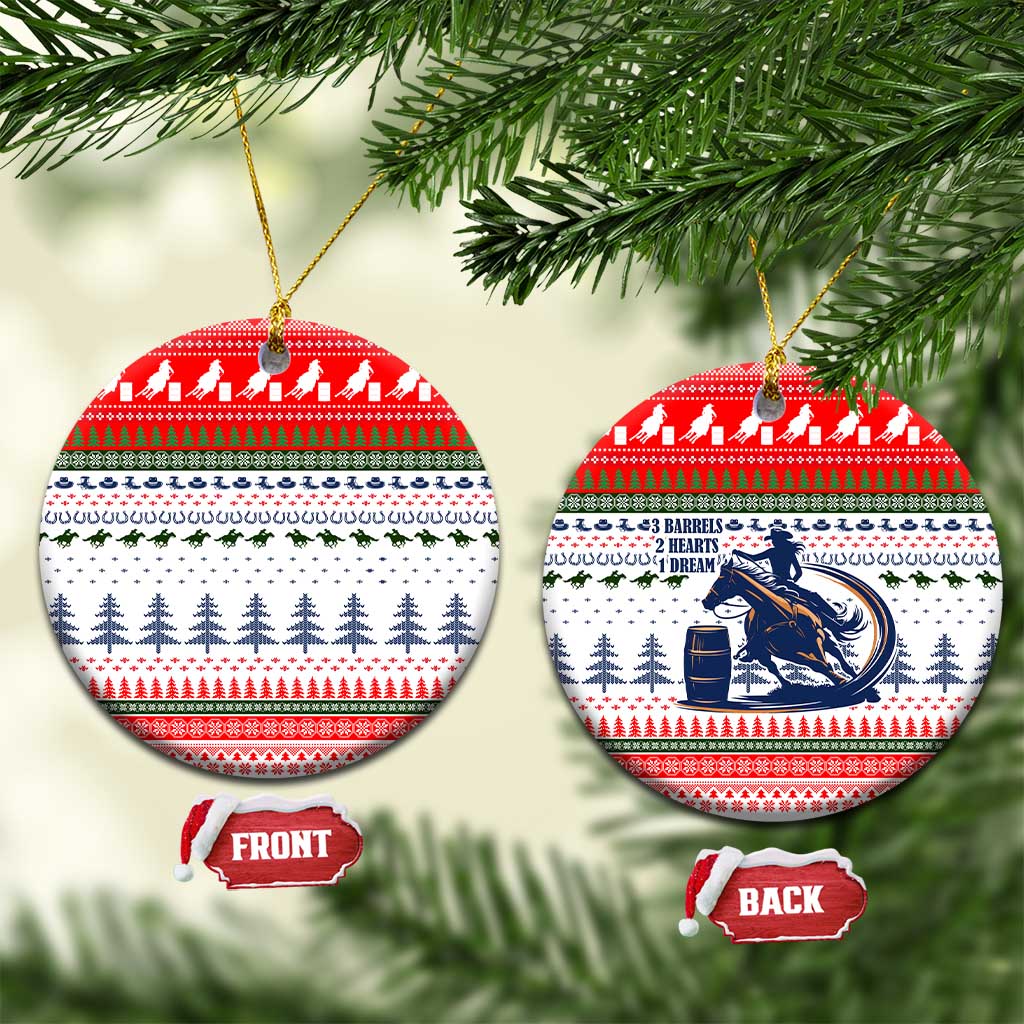 Barrel Racing Christmas Ceramic Ornament Xmas Holiday Patterns - Wonder Print Shop