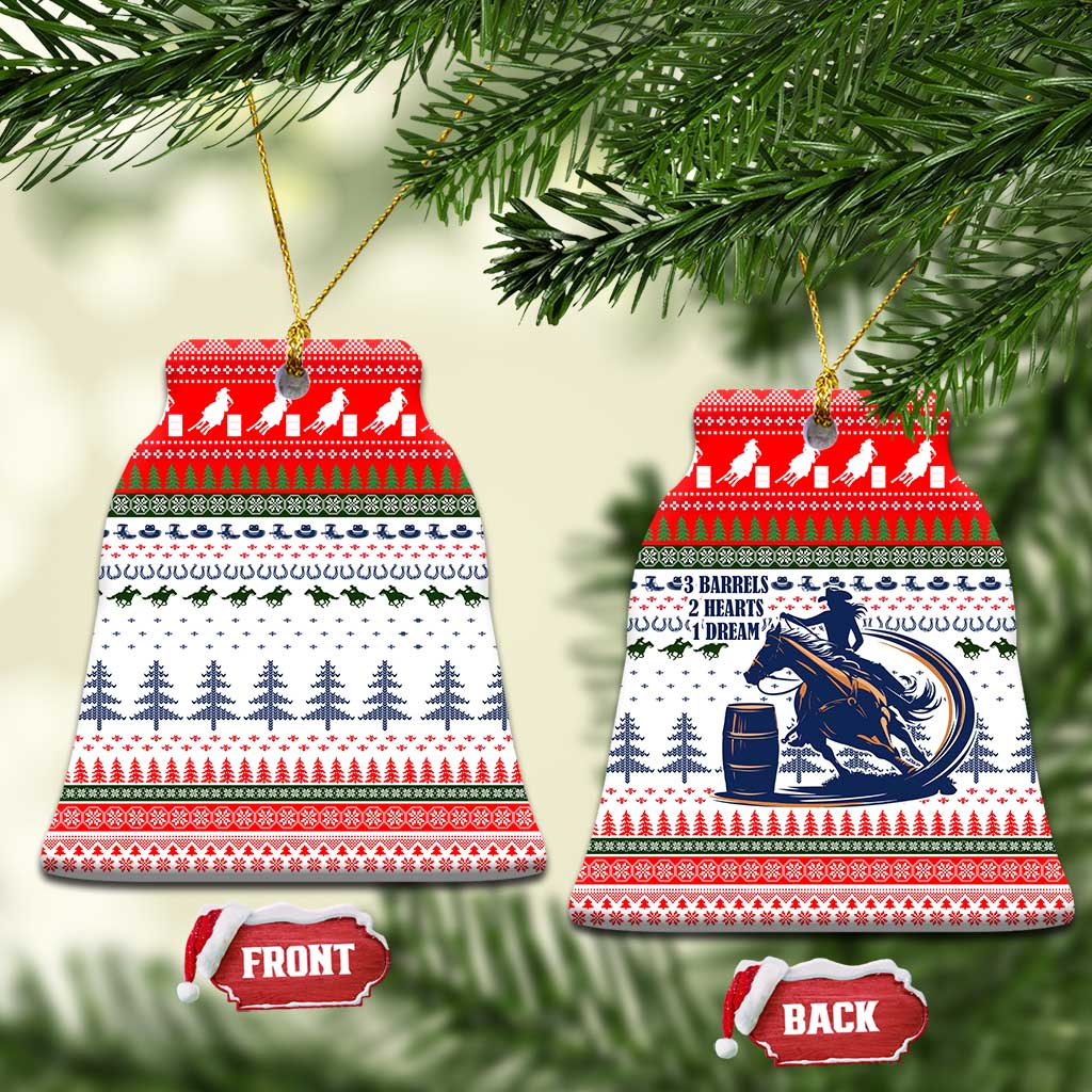 Barrel Racing Christmas Ceramic Ornament Xmas Holiday Patterns - Wonder Print Shop