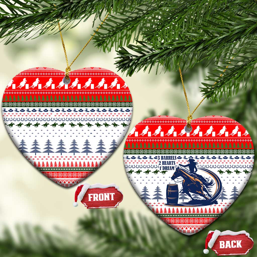 Barrel Racing Christmas Ceramic Ornament Xmas Holiday Patterns - Wonder Print Shop