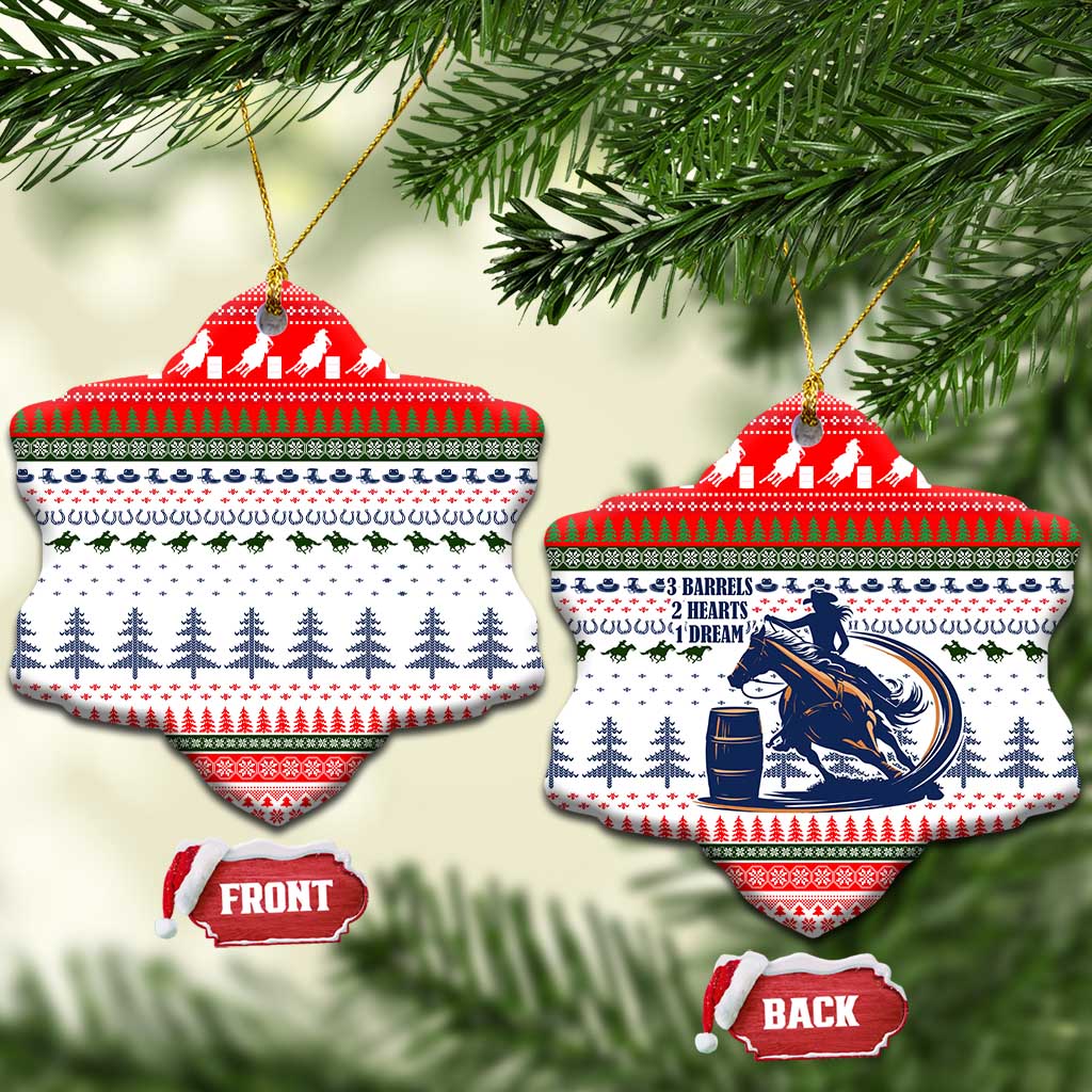 Barrel Racing Christmas Ceramic Ornament Xmas Holiday Patterns - Wonder Print Shop