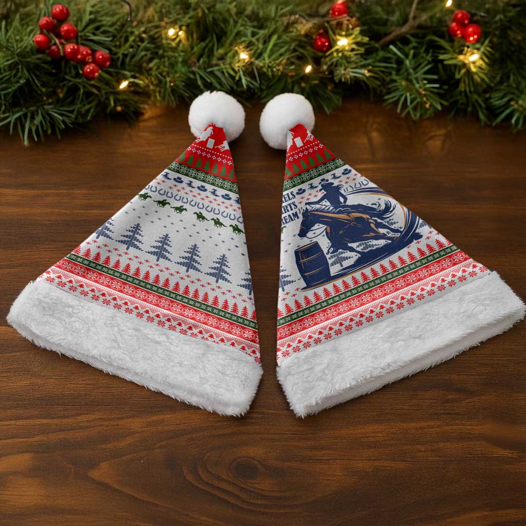 Barrel Racing Christmas Santa Hat Xmas Holiday Patterns - Wonder Print Shop