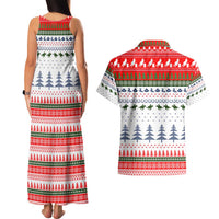 Barrel Racing Christmas Couples Matching Tank Maxi Dress and Hawaiian Shirt Xmas Holiday Patterns - Wonder Print Shop