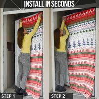 Barrel Racing Christmas Door Cover Xmas Holiday Patterns - Wonder Print Shop