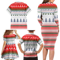 Barrel Racing Christmas Family Matching Long Sleeve Bodycon Dress and Hawaiian Shirt Xmas Holiday Patterns - Wonder Print Shop