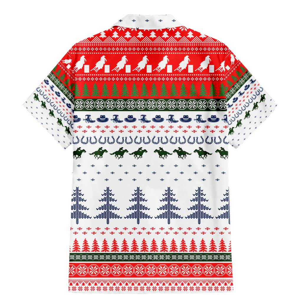 Barrel Racing Christmas Family Matching Mermaid Dress and Hawaiian Shirt Xmas Holiday Patterns - Wonder Print Shop