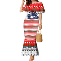 Barrel Racing Christmas Family Matching Mermaid Dress and Hawaiian Shirt Xmas Holiday Patterns - Wonder Print Shop