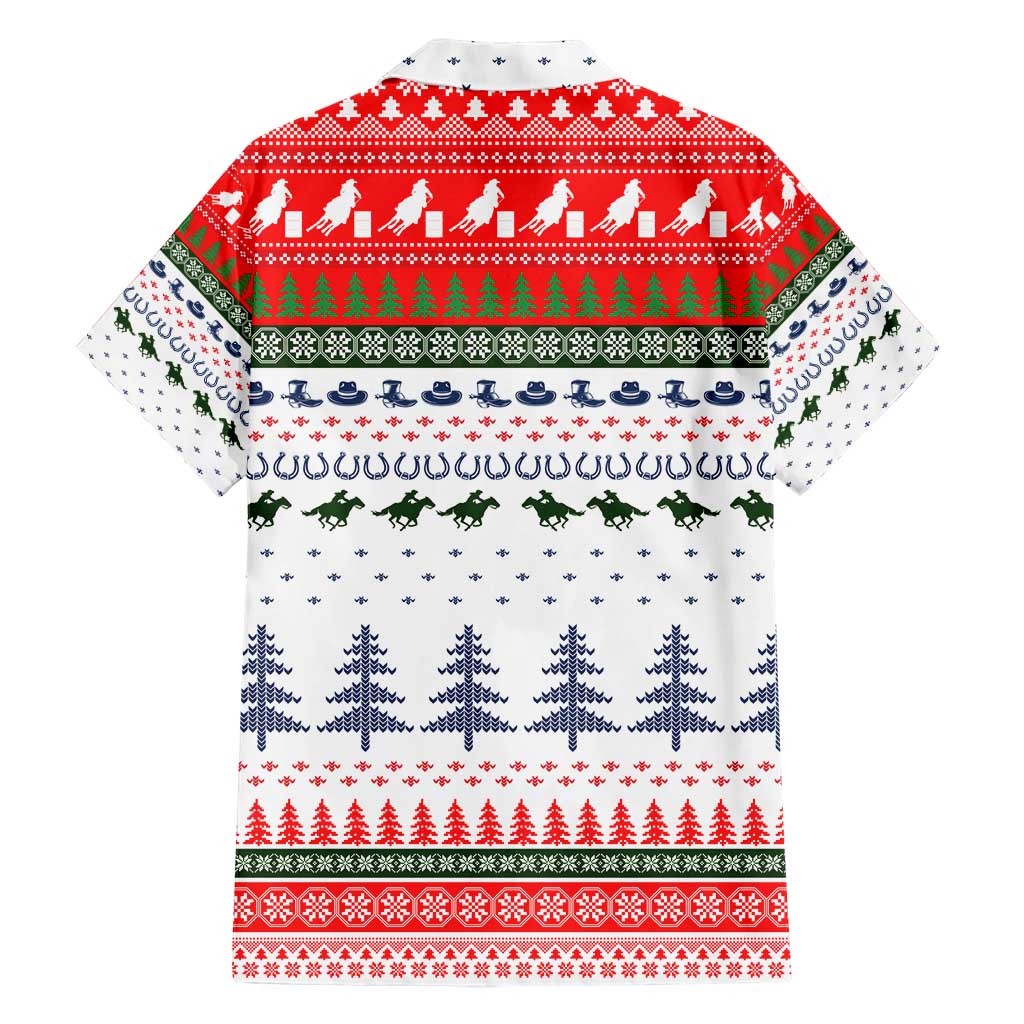 Barrel Racing Christmas Family Matching Short Sleeve Bodycon Dress and Hawaiian Shirt Xmas Holiday Patterns - Wonder Print Shop