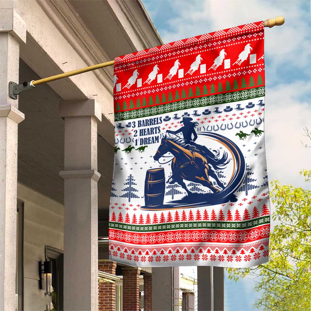 Barrel Racing Christmas Garden Flag Xmas Holiday Patterns - Wonder Print Shop