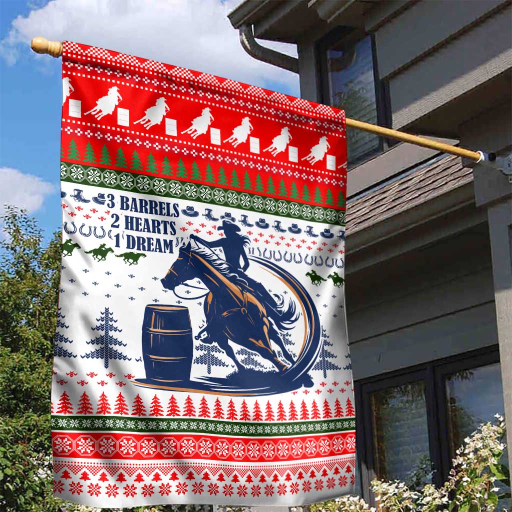 Barrel Racing Christmas Garden Flag Xmas Holiday Patterns - Wonder Print Shop