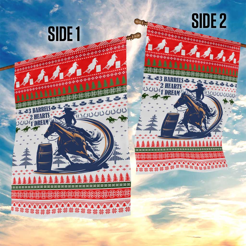 Barrel Racing Christmas Garden Flag Xmas Holiday Patterns - Wonder Print Shop