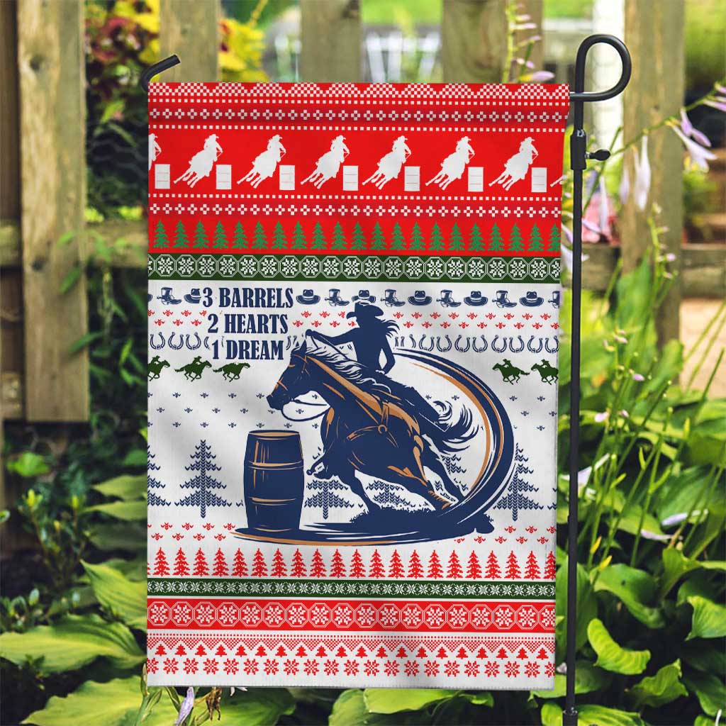 Barrel Racing Christmas Garden Flag Xmas Holiday Patterns - Wonder Print Shop