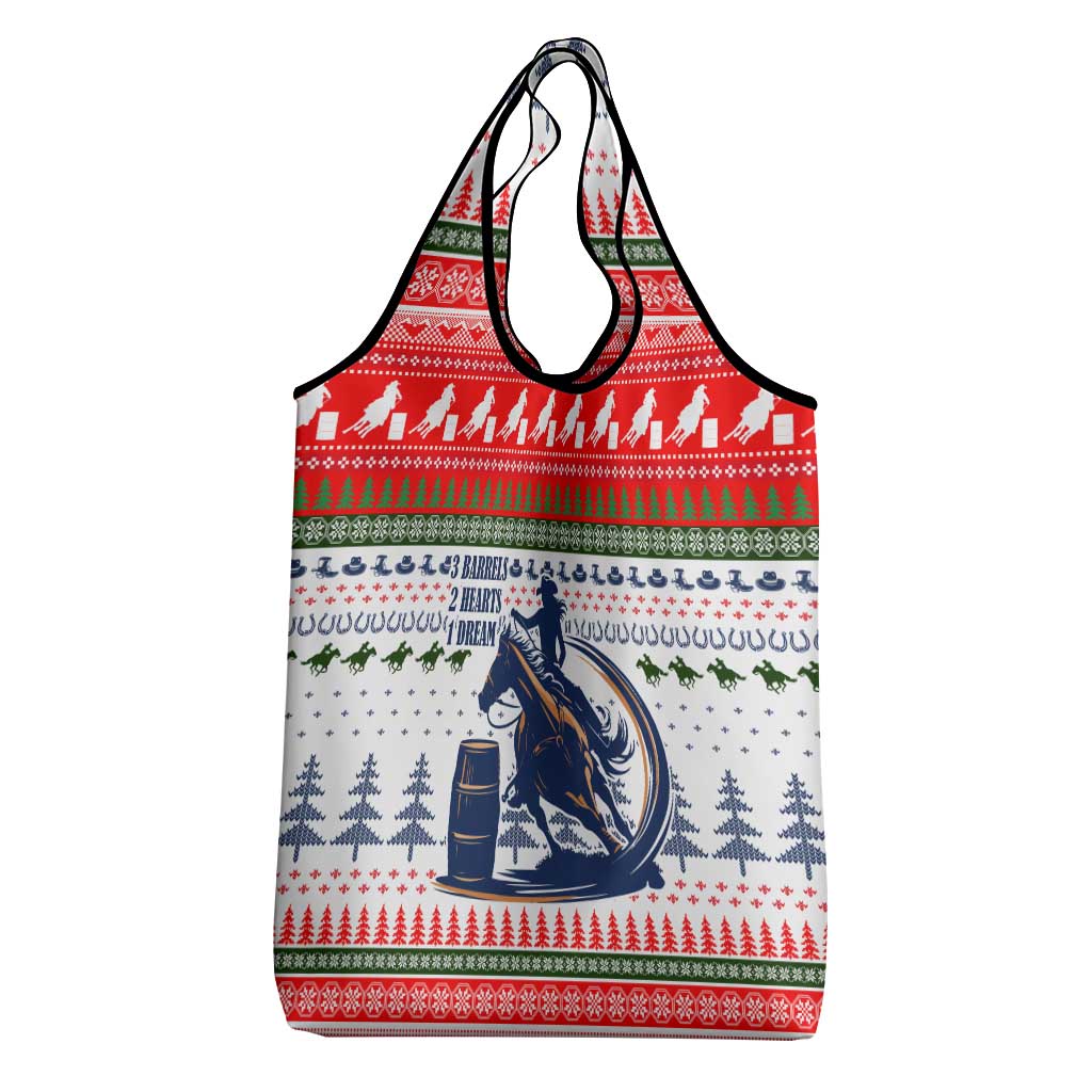 Barrel Racing Christmas Grocery Bag Xmas Holiday Patterns - Wonder Print Shop