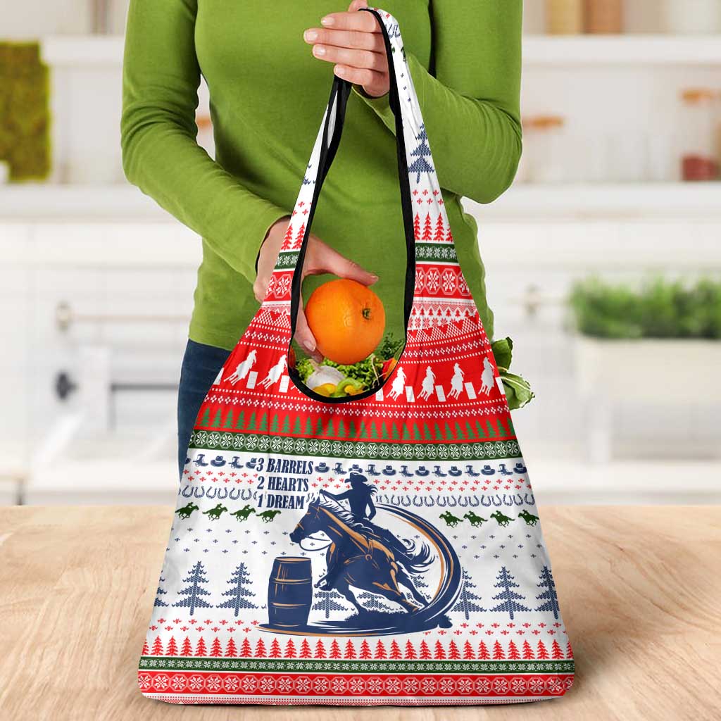 Barrel Racing Christmas Grocery Bag Xmas Holiday Patterns - Wonder Print Shop