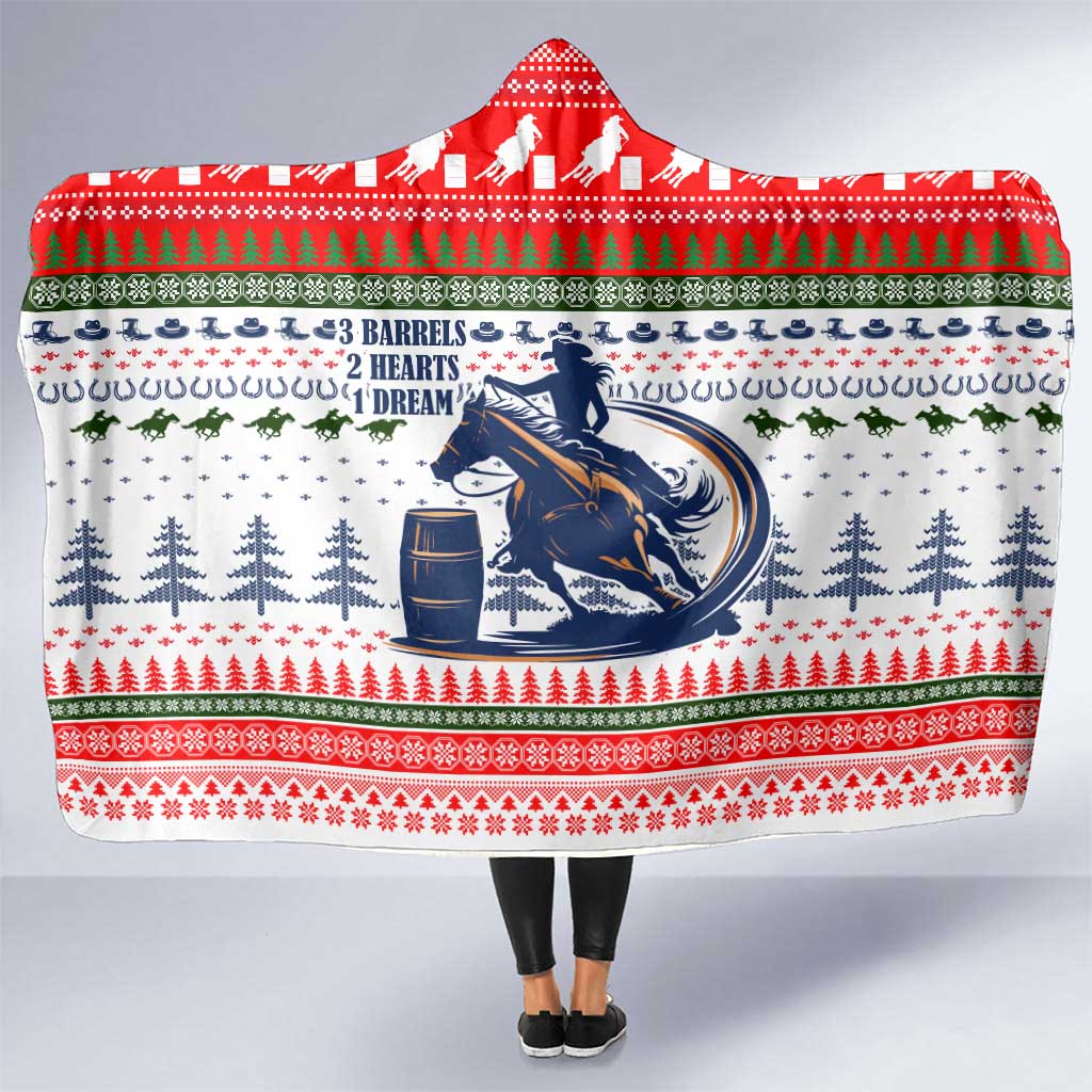 Barrel Racing Christmas Hooded Blanket Xmas Holiday Patterns - Wonder Print Shop