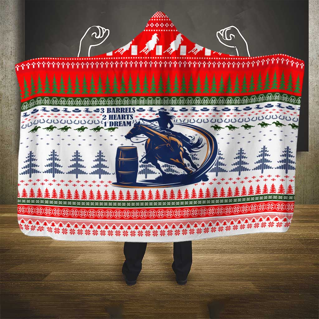 Barrel Racing Christmas Hooded Blanket Xmas Holiday Patterns - Wonder Print Shop