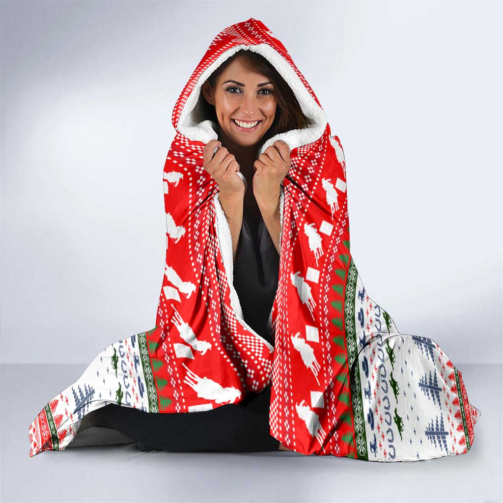 Barrel Racing Christmas Hooded Blanket Xmas Holiday Patterns - Wonder Print Shop