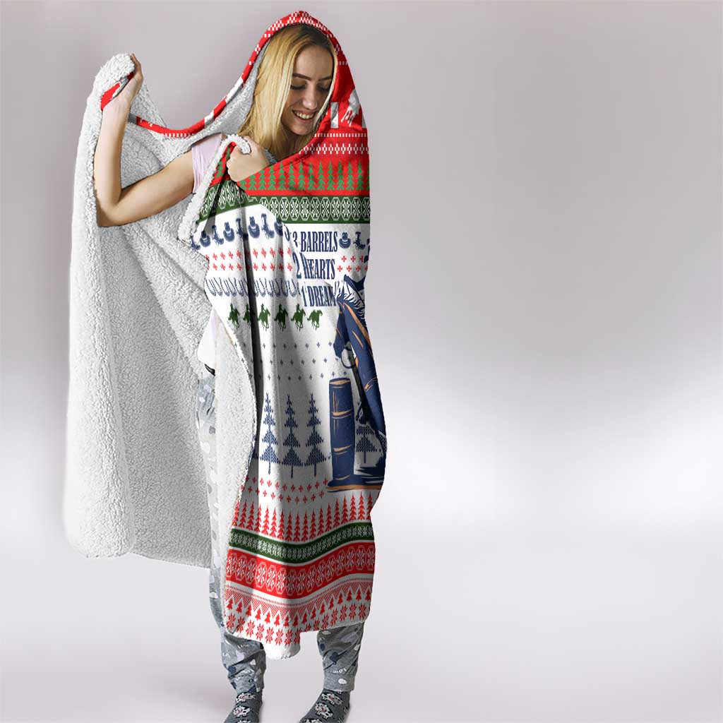 Barrel Racing Christmas Hooded Blanket Xmas Holiday Patterns - Wonder Print Shop