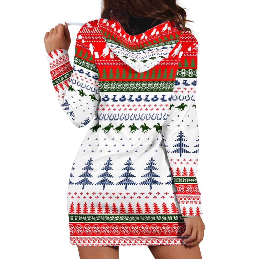 Barrel Racing Christmas Hoodie Dress Xmas Holiday Patterns - Wonder Print Shop